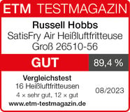 RUSSELL HOBBS Heißluftfritteuse SatisFry konventionellen 5 groß 48 l, - Vergleich Energie zu einem zu bis Backofen Air % im 1650 26510-56, W, Spart