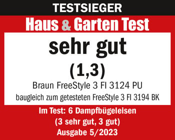 Dampfbügeleisen offener Griff 3 Dampfbügeleisen einfache PU für W, hohen und Komfort Braun Handhabung 2400 3124 FI Weiß/Lila, Ergonomischer, FreeStyle Braun