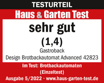 Gastroback Brotbackautomat 42823 Advanced, 18 Programme, 500 W,  Brotbackform und Knethaken mit Sol-Gel-Antihaftbeschichtung, herausnehmbar