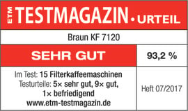 Braun Filterkaffeemaschine KF 7120, Papierfilter 1x4, Moderne Kaffeemaschine  mit programmierbarem 24-Stunden-Timer