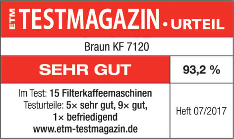 Braun Filterkaffeemaschine KF 7120, Papierfilter programmierbarem 1x4, Moderne mit Kaffeemaschine 24-Stunden-Timer