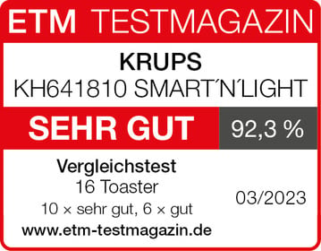 Light, Brots KH6418 Schlitzbreite 7 800 eine für kurze je Bräunungsstufen, nach des Toaster des automatische W, Digitaldisplay, Brots, Schlitze, Zentrierung automatische Krups 2 Zentrierung Smart\'n Dicke Variable