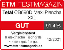 Tefal Tischgrill CB690D Maxi Plancha XXL, 2300 W, antihaftbeschichtet,  inkl. abnehmbarem Windschutz + Holzspatel, leicht zu reinigen dank der  Antihaft-Versiegelung