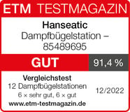 Hanseatic Dampfbügelstation 85489695, 1200 ml Wassertank, Keramiksohle